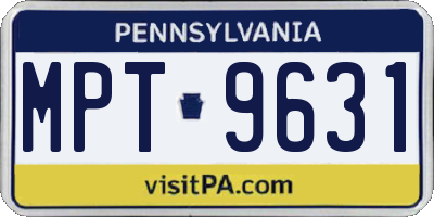 PA license plate MPT9631