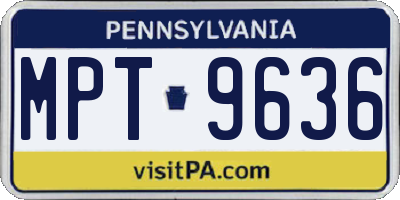 PA license plate MPT9636