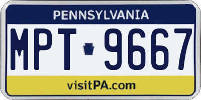PA license plate MPT9667