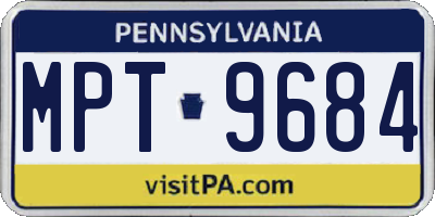PA license plate MPT9684