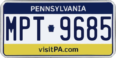 PA license plate MPT9685