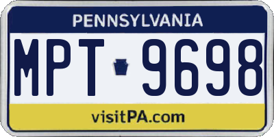 PA license plate MPT9698