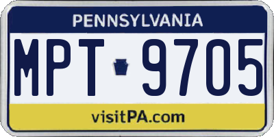 PA license plate MPT9705