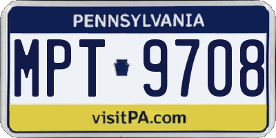 PA license plate MPT9708