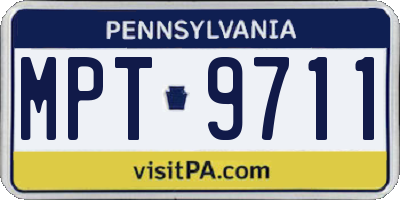 PA license plate MPT9711