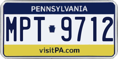 PA license plate MPT9712