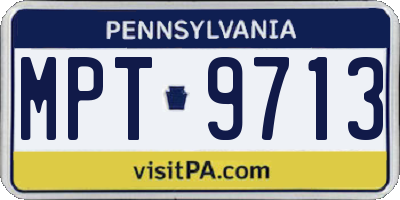PA license plate MPT9713