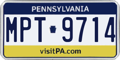 PA license plate MPT9714