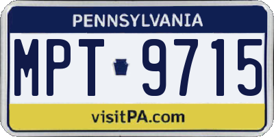 PA license plate MPT9715
