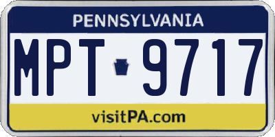 PA license plate MPT9717