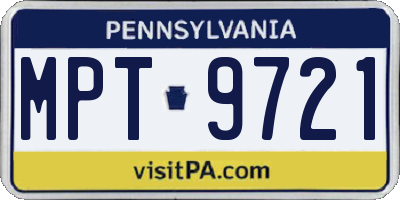 PA license plate MPT9721