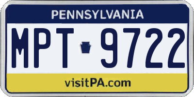 PA license plate MPT9722
