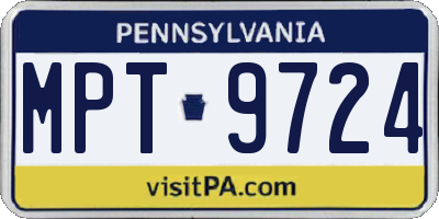 PA license plate MPT9724