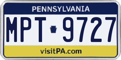 PA license plate MPT9727