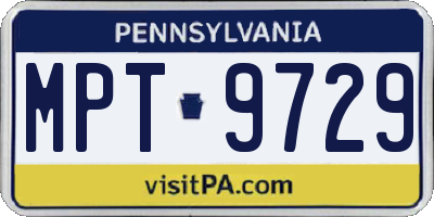 PA license plate MPT9729