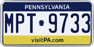PA license plate MPT9733