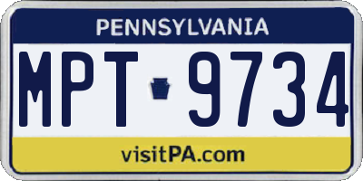 PA license plate MPT9734