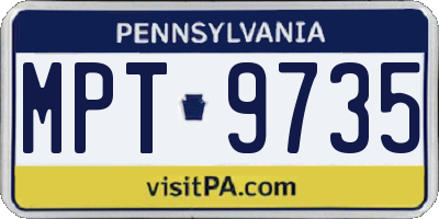 PA license plate MPT9735