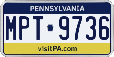 PA license plate MPT9736