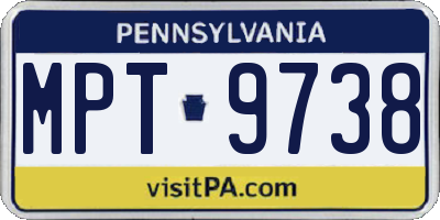 PA license plate MPT9738
