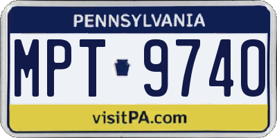 PA license plate MPT9740