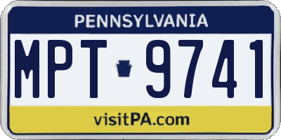 PA license plate MPT9741