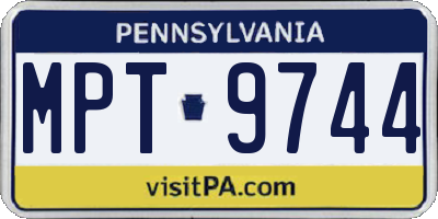 PA license plate MPT9744