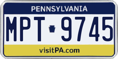 PA license plate MPT9745