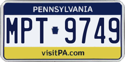 PA license plate MPT9749