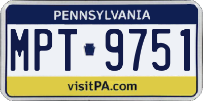 PA license plate MPT9751