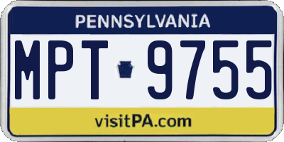 PA license plate MPT9755