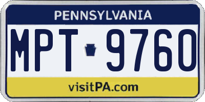 PA license plate MPT9760