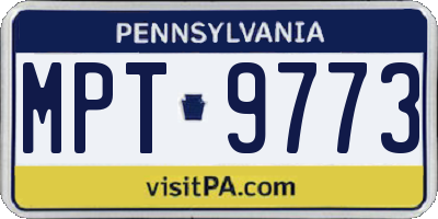 PA license plate MPT9773