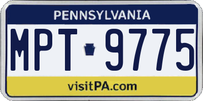PA license plate MPT9775
