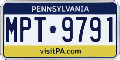PA license plate MPT9791