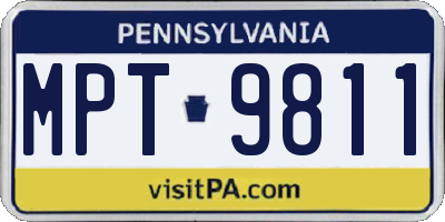 PA license plate MPT9811
