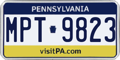 PA license plate MPT9823