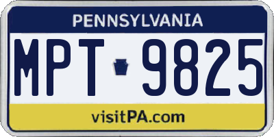 PA license plate MPT9825