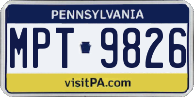 PA license plate MPT9826