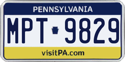 PA license plate MPT9829