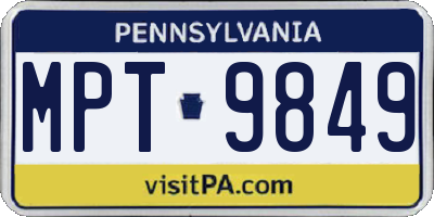 PA license plate MPT9849