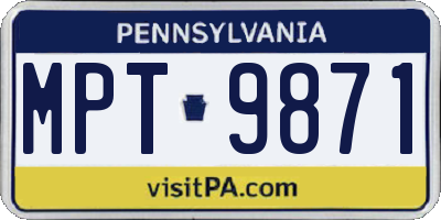 PA license plate MPT9871