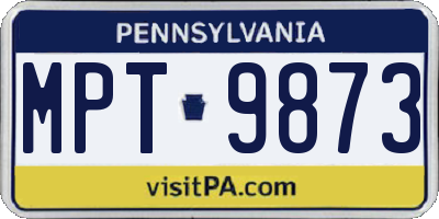 PA license plate MPT9873