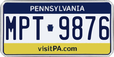 PA license plate MPT9876