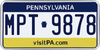 PA license plate MPT9878