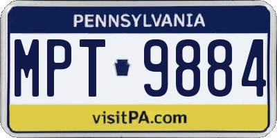 PA license plate MPT9884