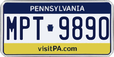 PA license plate MPT9890