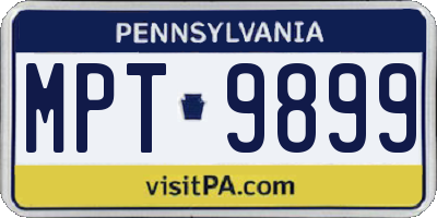 PA license plate MPT9899