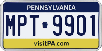 PA license plate MPT9901