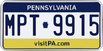 PA license plate MPT9915